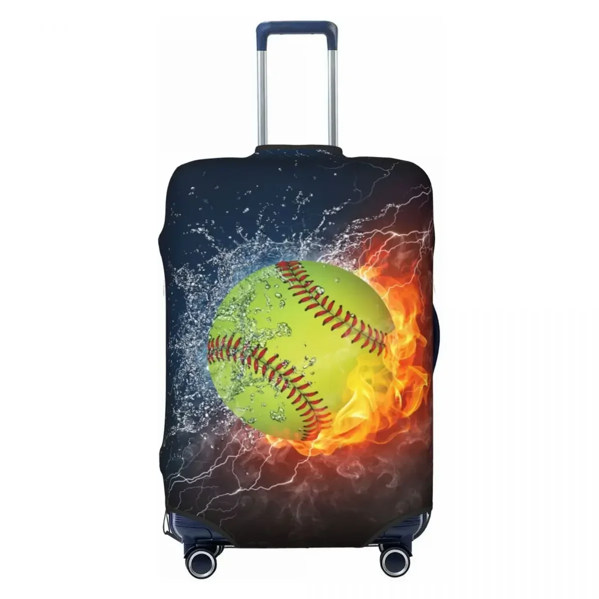 

Custom Baseball Ball In And Water Travel Luggage Cover Washable Suitcase Cover Protector Fit 18-32 Inch