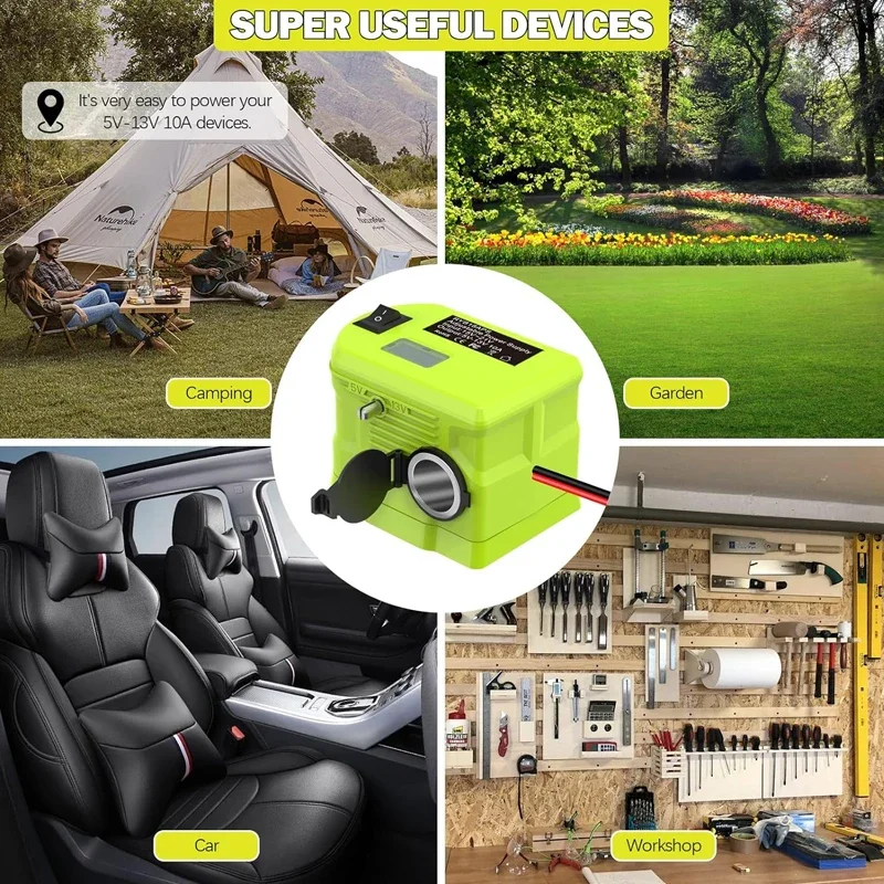 

Step Down Converter 18V to 12V For Ryobi 18V Battery Power Wheel Adapter Voltage Reducer Transformer with Cigarette Lighter