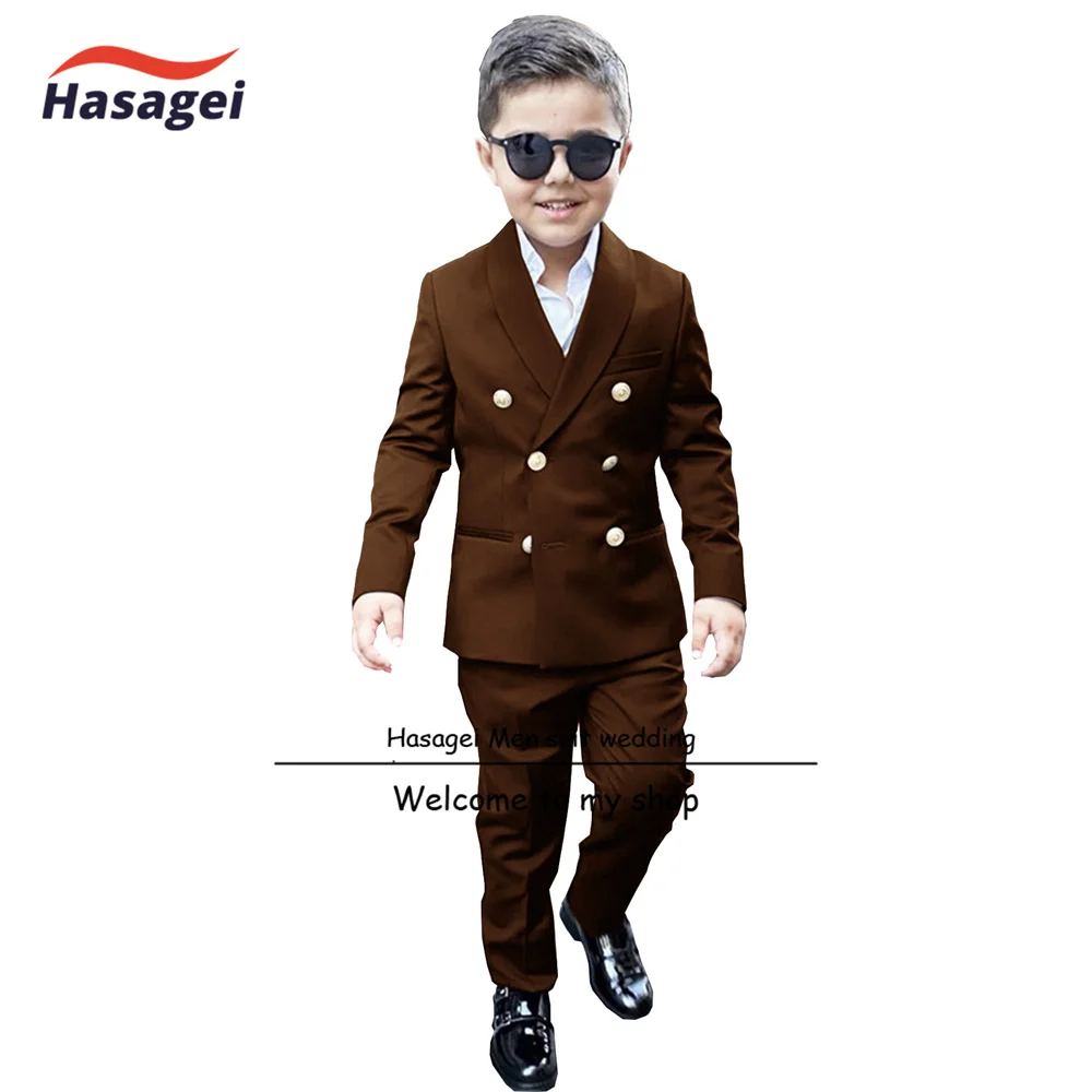 Zweireiher Jungen Anzug 2 Stück orange Outfit Kinder Hochzeit Smoking maßge schneiderte Party kleid 2-16 Jahre alte formelle Jacke Hosen