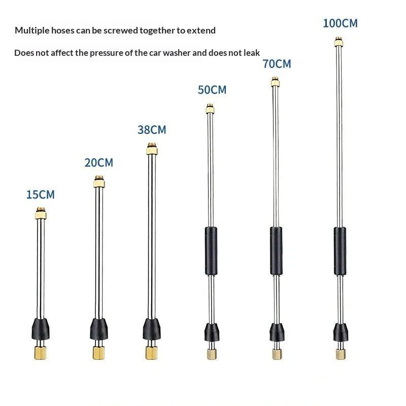 Extension Wand For High Pressure Wash Spray 15-30cm M14: Thread 1/4 Quick Connect Car Wash Cleaning