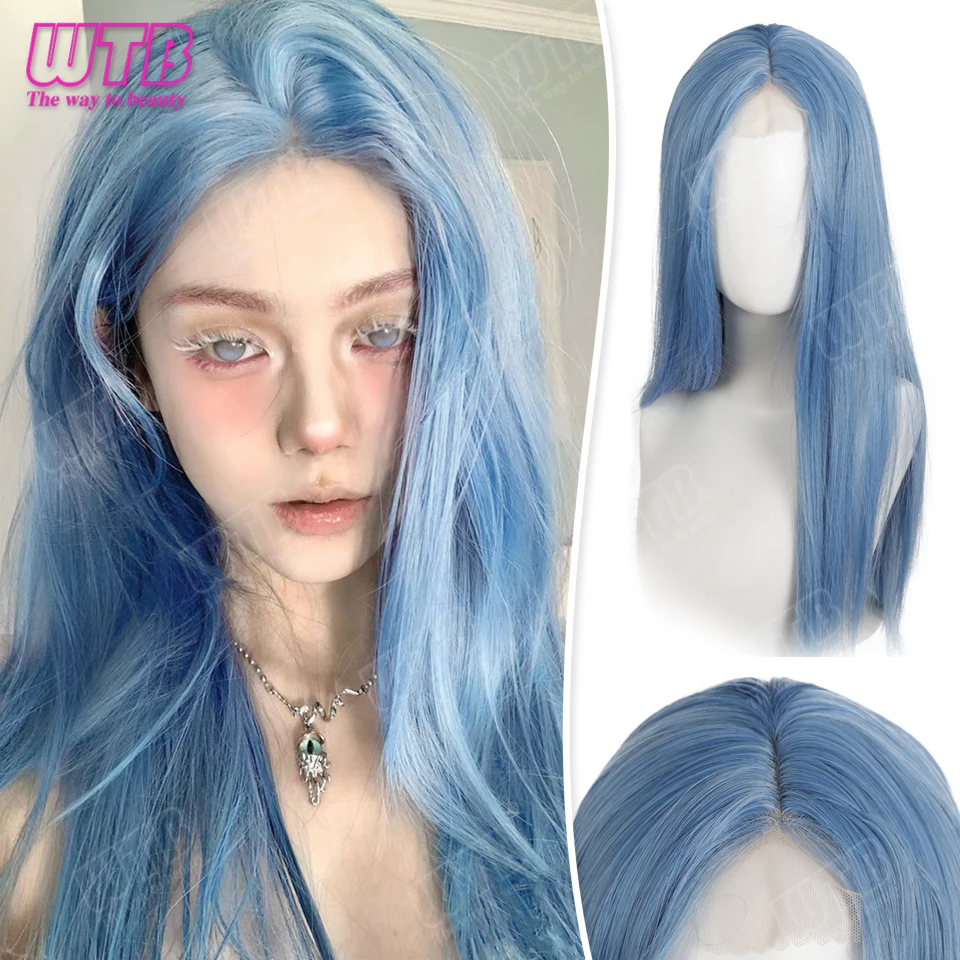 

WTB Lace Front Style Synthetic Lolita Wig Smooth Long Straight Wig Suitable for Women to Wear Daily Holiday and Cosplay Use