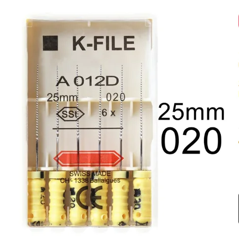 2 cajas de archivo de conducto radicular Dental, 25mm, archivo K de acero inoxidable, uso manual, esparcidor de dedo endodóntico, materiales de