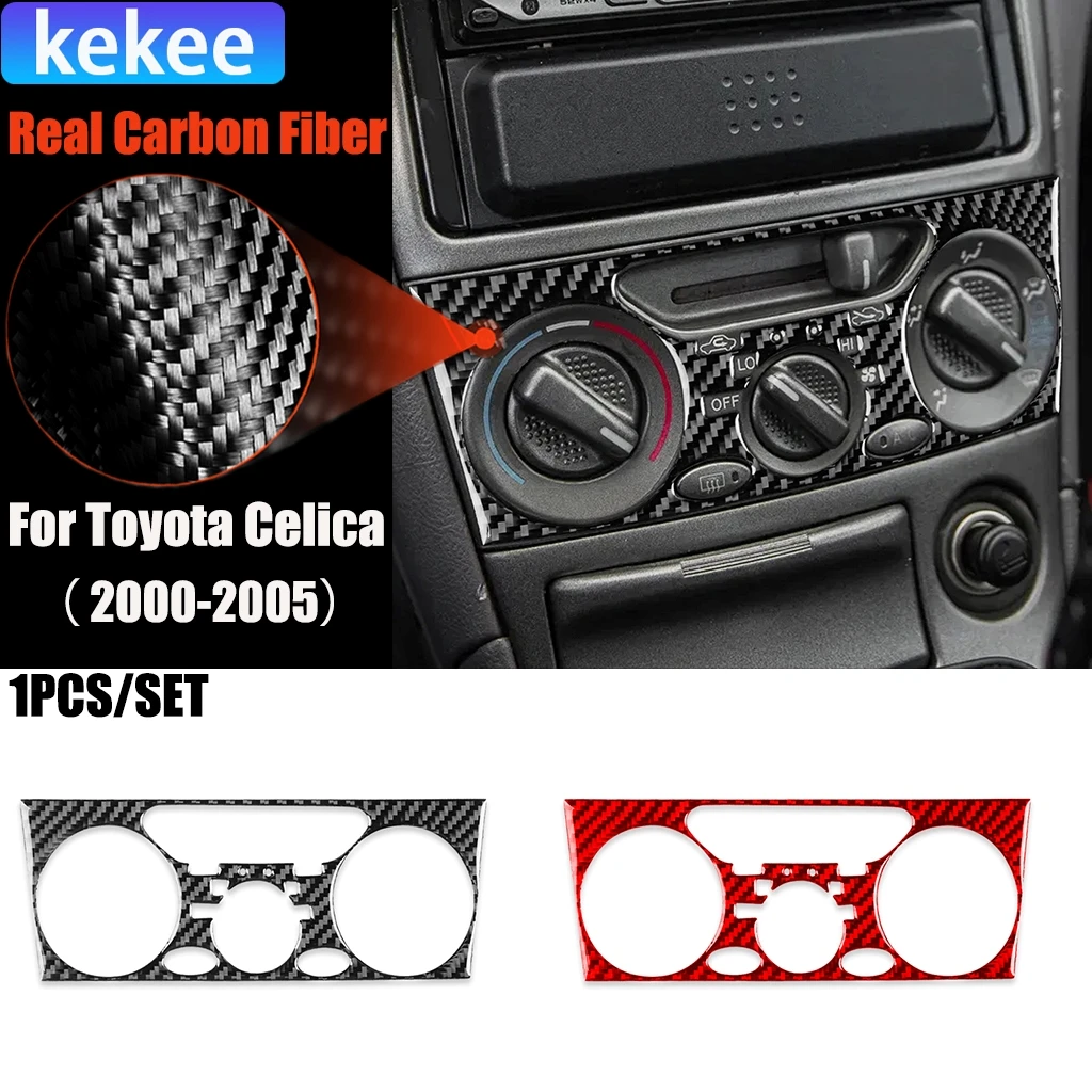 

Carbon Fiber Car Accessories AC Climate Control Panel Modified Interior Trim Cover Soft Sticker For Toyota Celica 2000-2005