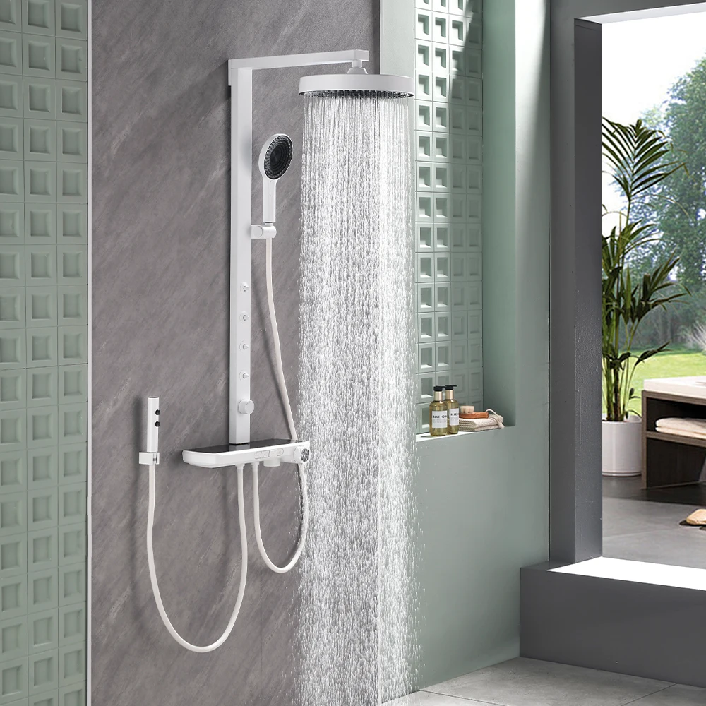 SKOWLL Full Copper Multifunctional Shower Set Rainfall Shower System with Handheld Shower