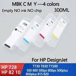 4 Colors 300ML For HP 728 82 10 Ink Cartridge For HP DesignJet T830 T730 500ps 800ps 815 820 Printer No Chip