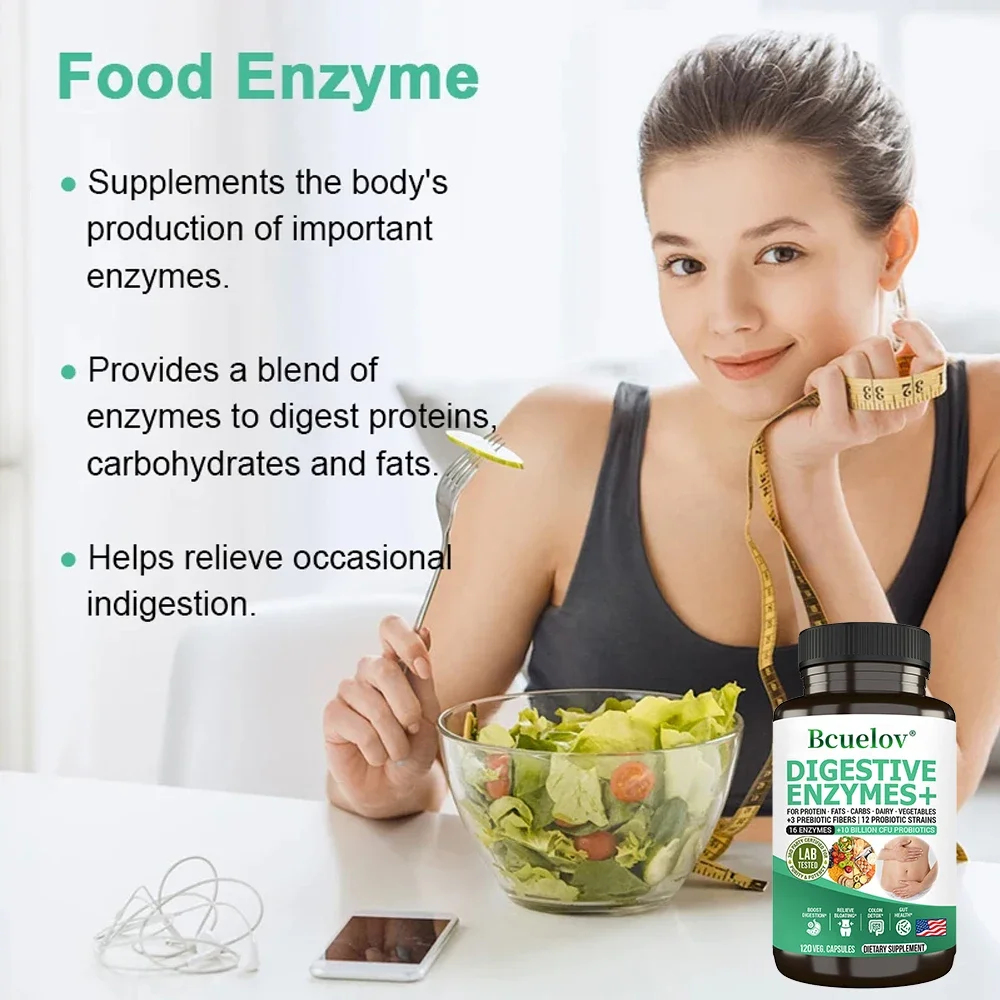 Probiotic Enzymes + Prebiotics & Digestive Enzymes, Promote Intestinal Flora Digestive Health Women & Men Provide Lasting Energy