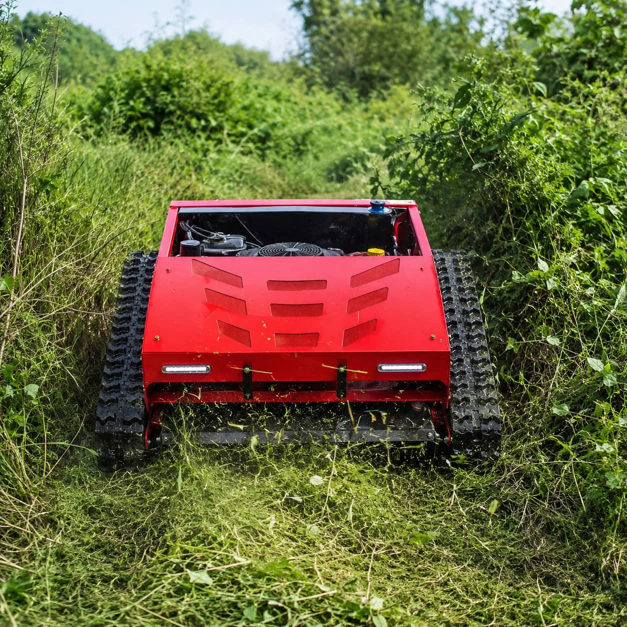 Multi Function Remote Control Mower 48V 700mm Cut Mulch Bag Vacuum For Versatile Lawn Care Customized 4WD Remote Lawn Mower
