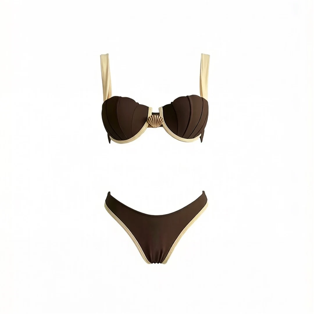 S - XL Zweiteiliger Bikini mit Bügel und Patchwork-Design für Damen, Badeanzug, Bademode, Brasilianischer Bikini-Set K8250 – Detail 6