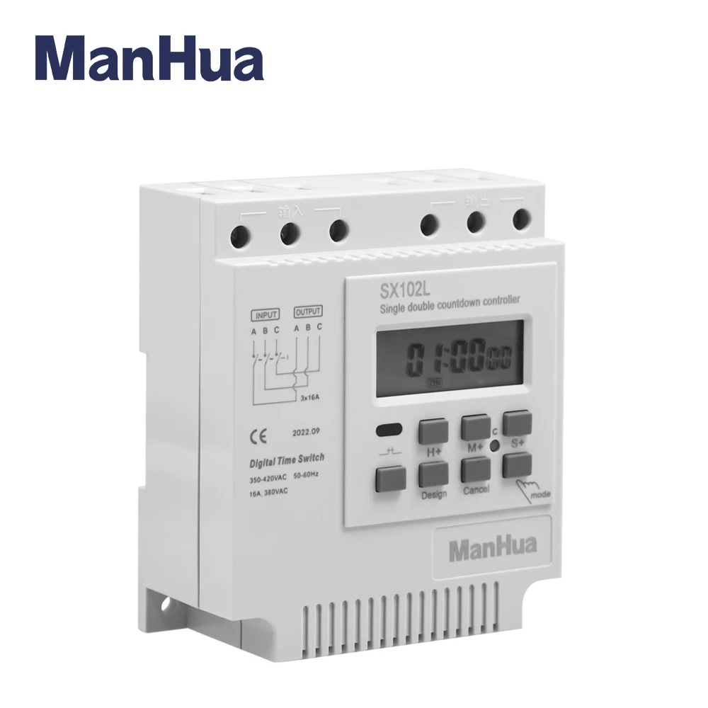 ManHua Countdown Digital Programmable Timer Switch 1Second - 99H 59M 59S Weekly Programs Electronic Timer SX102L