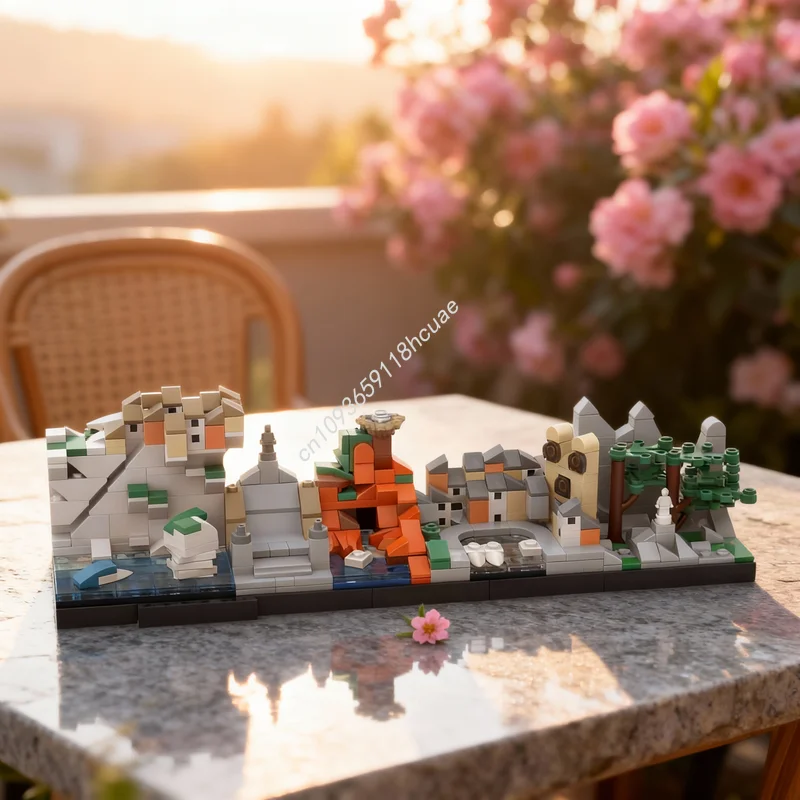 540-teiliges MOC Architektur Skylines Korsika Skyline Modellbausatz Konstruktionsidee Spielzeug Weihnachtsgeschenk Lernbausteine für Kinder