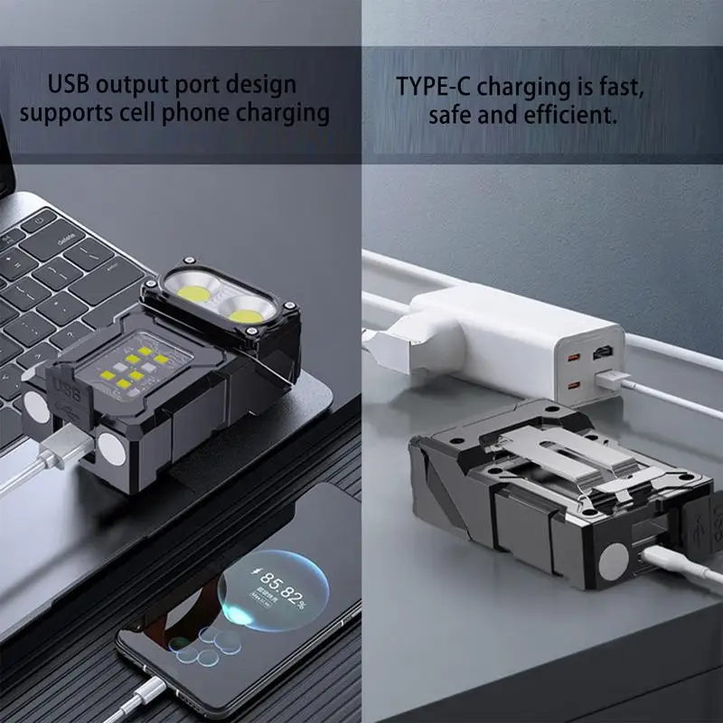 พ็อกเก็ตไฟฉายแบบชาร์จไฟได้ขนาดกะทัดรัดพ็อกเก็ตไลท์แบบพกพา USB ชาร์จไฟพ็อกเก็ตแบบพกพาพ็อกเก็ตแม่เหล็กไฟฉาย