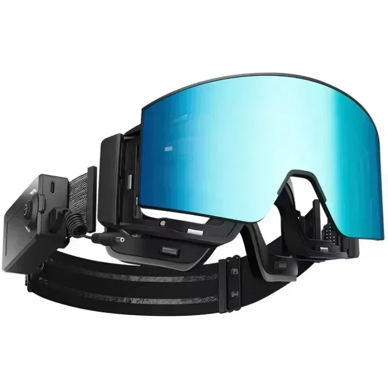 

Electrically Heated Anti Fog Polarized Ski Goggles, Magnetic Interchangeable Gradient Lens, Snowmobile Goggle for Winter Sports