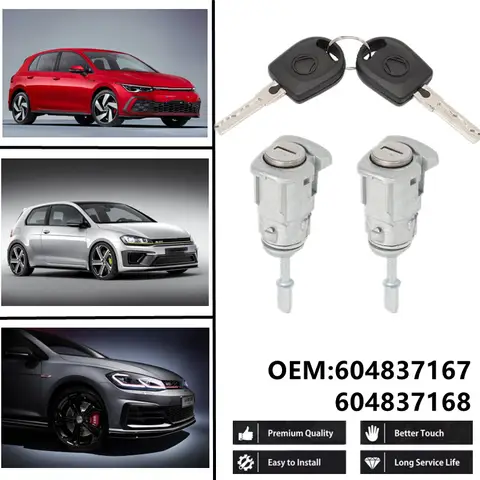 Door Lock Cylinder For VW Golf Mk4 Bora Jetta Passat POLO 9N Fox Beetle Transporter T5 AUDI A6 SKODA FABIA 604837167 604837168