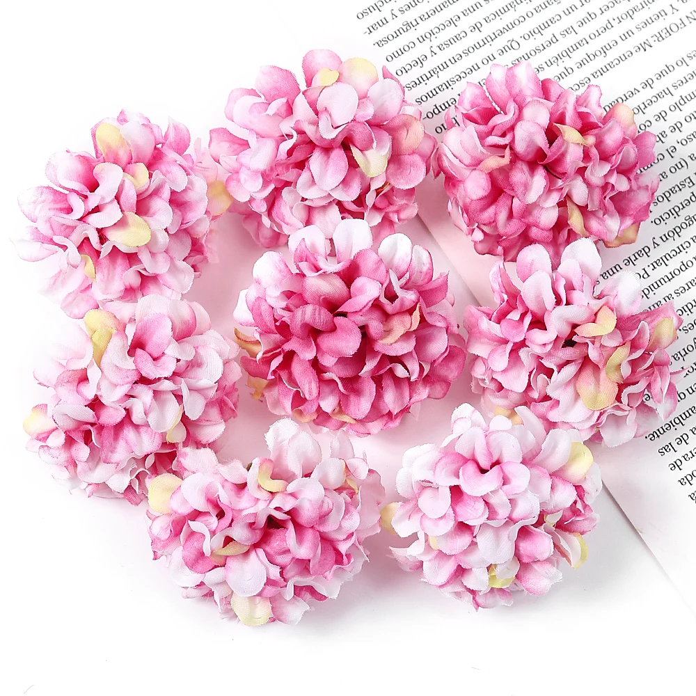 10/20/30 Stücke Hortensien Künstliche Blumen Köpfe 4 cm für Home Room Decor DIY Ehe Kranz Zubehör Braut Hochzeit Dekoration – Detail 15