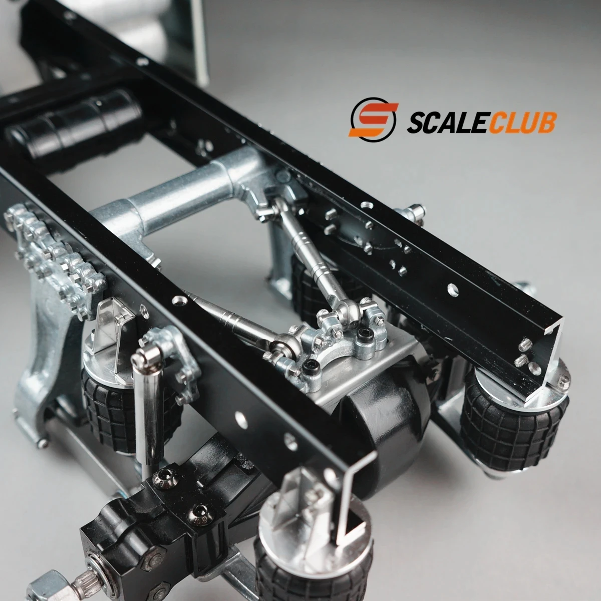 Scaleclub Model Rear Axle Single Airbag Suspension System For Tamiya Scania 770S MAN Benz Volvo RC Trailer Tipper Car Diy Parts