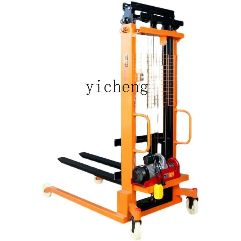 

HSN Manual Hydraulic Forklift Stacker Semi-electric Lifting Truck Hand Push Lifting Cattle Small Forklift