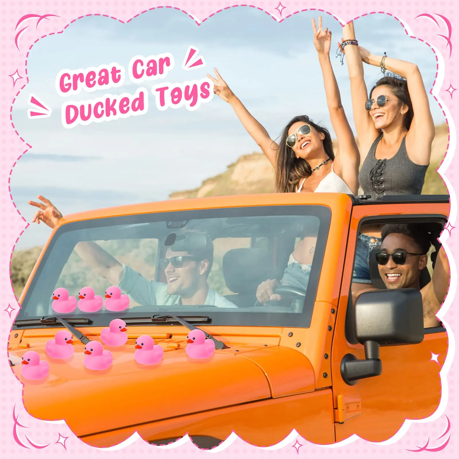 1-100 stks Roze Badeendjes, Speelgoed Piepende Badeendjes Leuke Float Duckies voor Verjaardagsfeestje Gunsten Klasse Prijzen Auto Decor