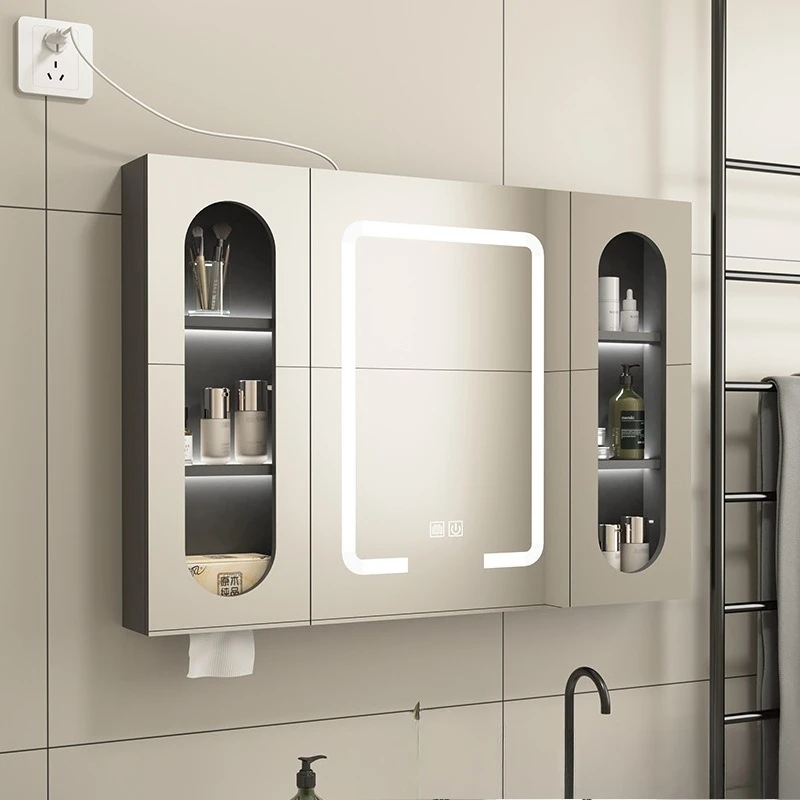 

Smart bathroom mirror cabinet separate wall-mounted toilet bathroom mirror toilet mirror rack storage locker