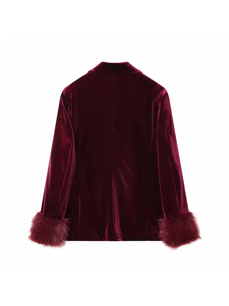 Women Fashion Ruffled Layered Single Breasted Decoration Solid Casual Shirt+High Waist Zipper Pocket Loose Slim Trousers Suit