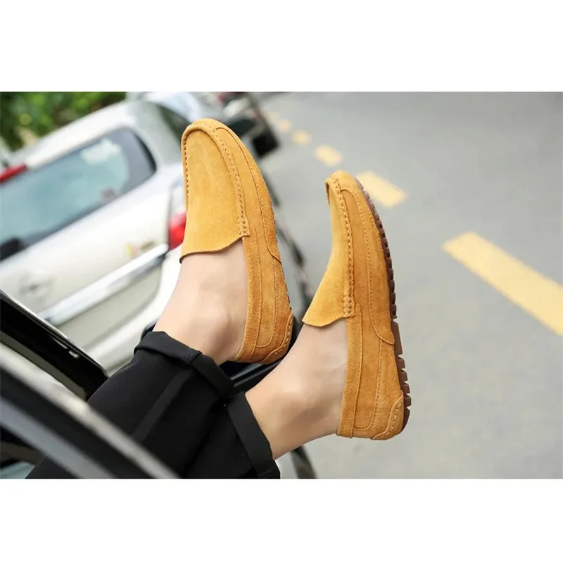 

Handmade Slipon Driving Male Moccasins Zapatos Suede Leather Man Loafers Luxury 2026 Casual Shoes For Men Boat Shoes