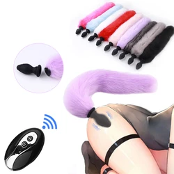 Remote Control fox Tail Anal Plug Vibrator Butt Plug Anal Sex Toys for Women Couples Men Adult Game Sex Toys for Adults 18+ Shop