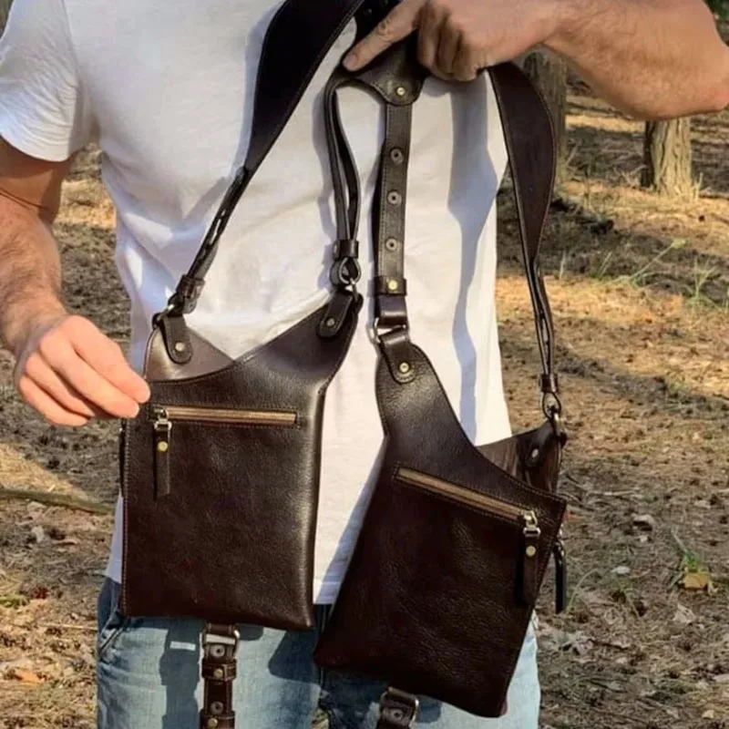 القرون الوسطى Steampunk خمر الحمالات تحت الإبط حقيبة هالوين تأثيري حافظة هاتف جلدية محفظة الدعائم الطرف