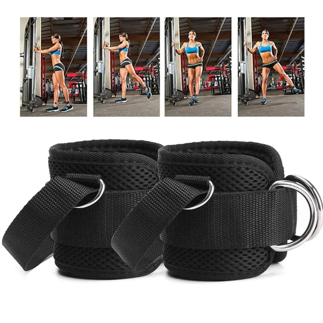 Ankle Straps for Cable Machine, Ankle Attachment for Gym, Ankle-Cuff, Kickback Ankle Strap for Glute Workout, Leg Extensions