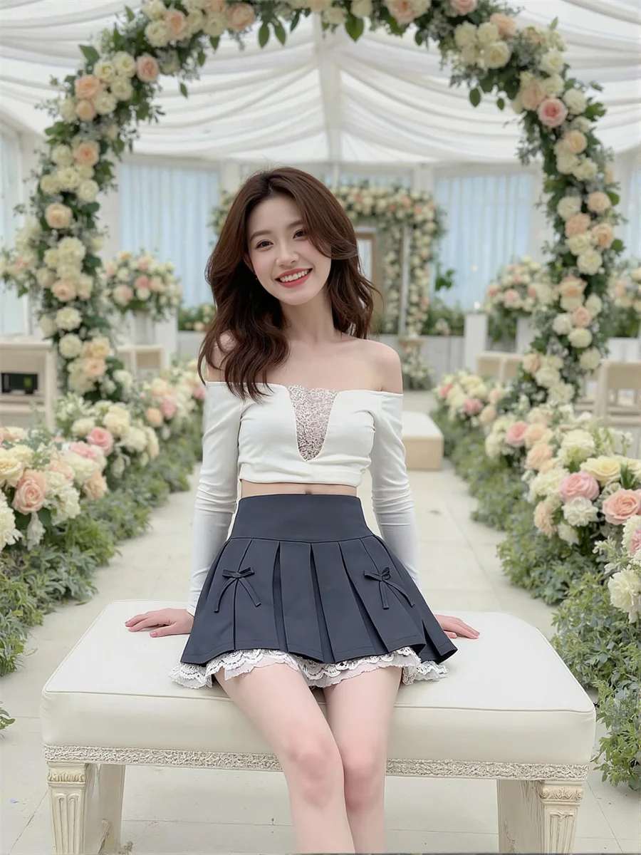 Retalhos mini saias de renda mulher formal roupas femininas primavera cetim namoro chique feminino suave sedoso brilhante elegante feminino