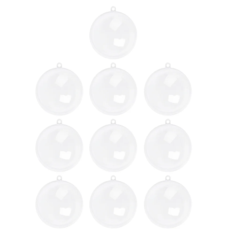 

10Pcs Clear Plastic Balls Fillable Ornaments DIY Xmas Crafts Hanging Wedding Birthday Party Tree Transparent Spheres