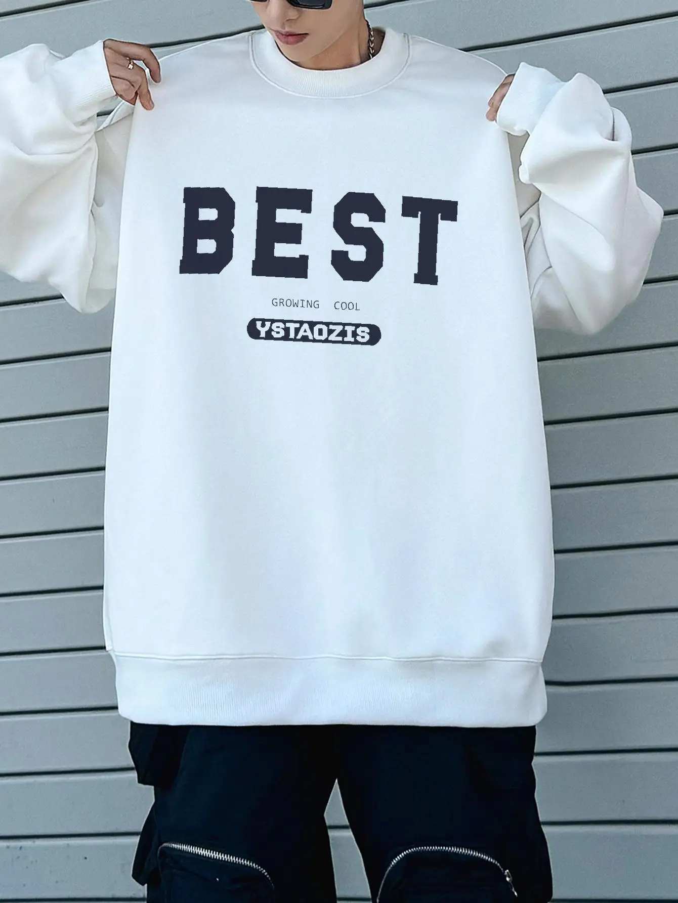 Kpop Harajuku Streetwear Best Letter Print Men Hoodies Unisex High Quality Loose Long Sleeve Sweatshirts Man Clothes Autumn