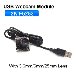 REDEAGLE 30fps 2K USB Webcam Module 3.6mm 6mm Lens 4MP 2560x1440 Resolution 25mm Long Focal Length Usb Camera UVC Plug And Play