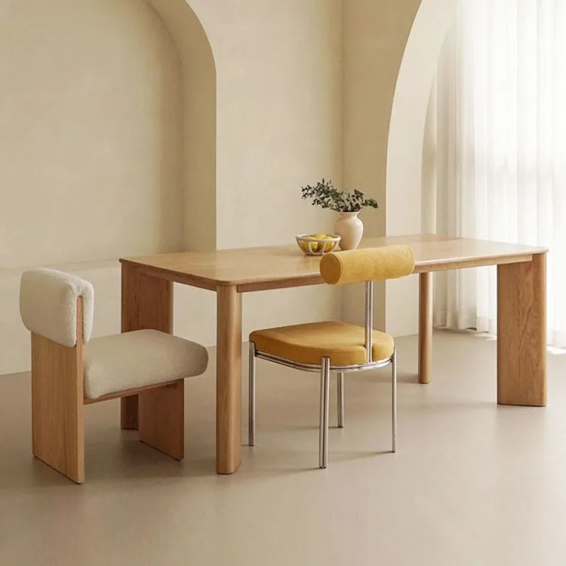 

Japanese-style solid wood dining table modern simple rectangular ash wood homestay hotel home table and chair combination