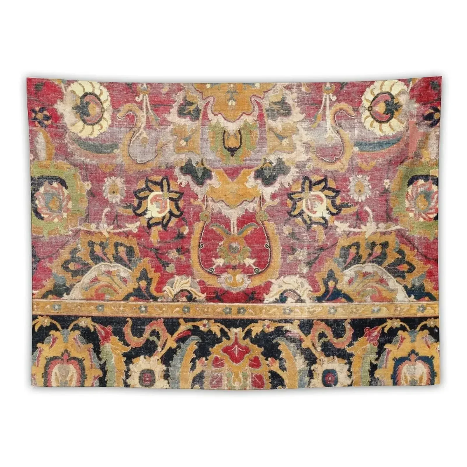 Esfahan Central Persian 17th Century Fragment Print Tapestry Wall Hanging Decor Home Decorating On The Wall Custom Tapestry