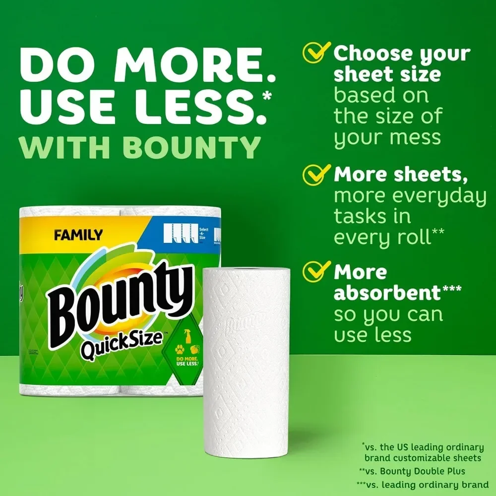 Quick-Size Paper Towels, White, 16 Family Rolls = 40 Regular Rolls