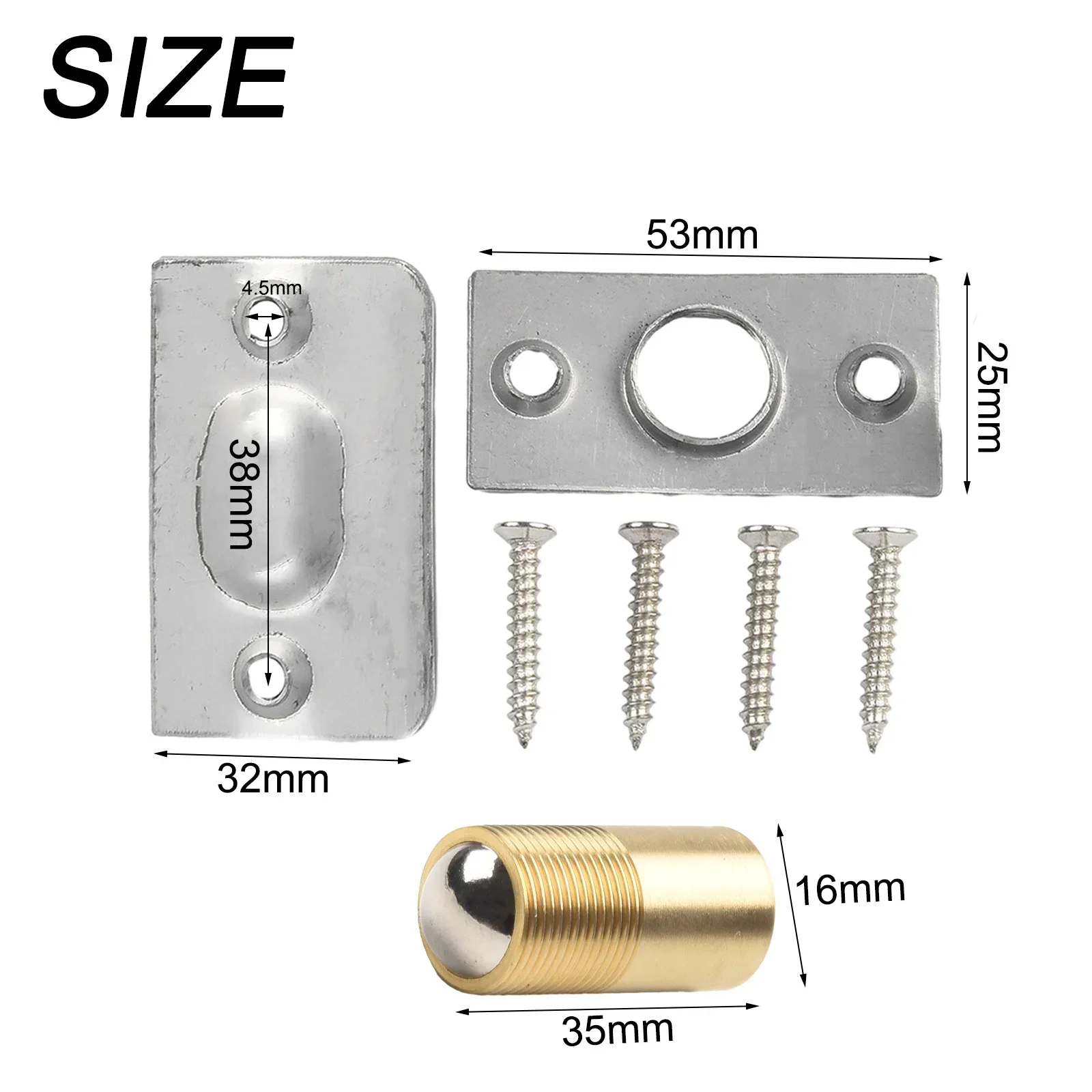 

High Quality Door Catch Door Top Bead With Screws 1 Pc Dual Adjustment Roller Catch Stainless Steel Ball Catch