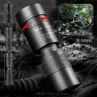 10-300X Zoom Powerful Monocular Long Range Professional Binoculars Telescope High Quality BAK4-Prisms Portable for Camping