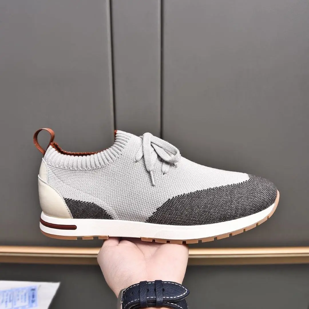 أحذية رياضية صيفية للرجال لعام 2025، أحذية Flyknit مخيطة علوية قابلة للتنفس وخفيفة الوزن سهلة الارتداء لراحة رياضية