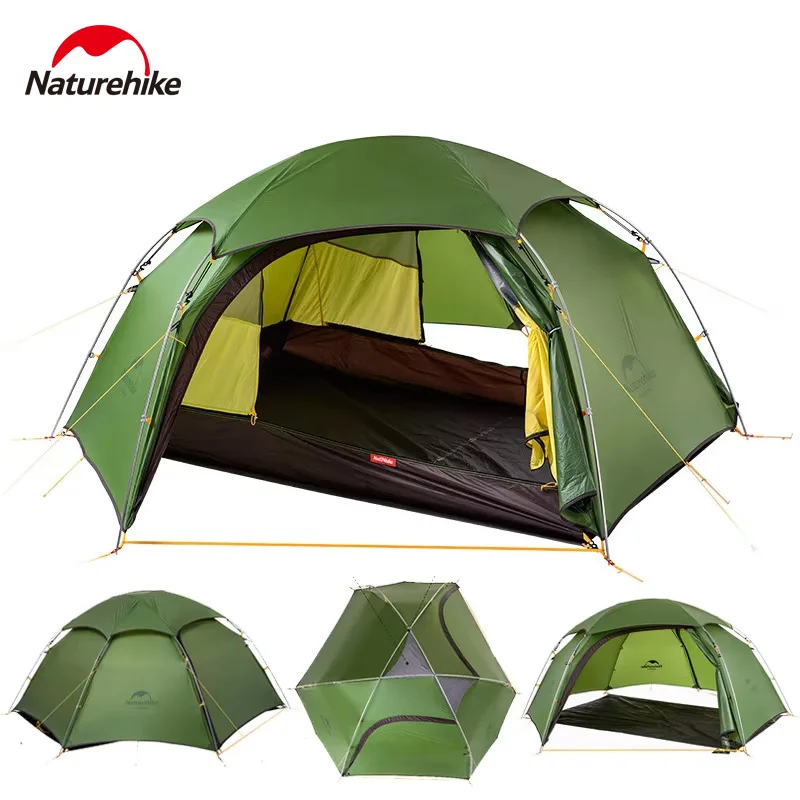 Naturehike Cloud Peak 2 People Tent T Zipper Ultralight 2 Persons Camping Hiking Outdoor Tent 20D Nylon Double Waterproof Fabric