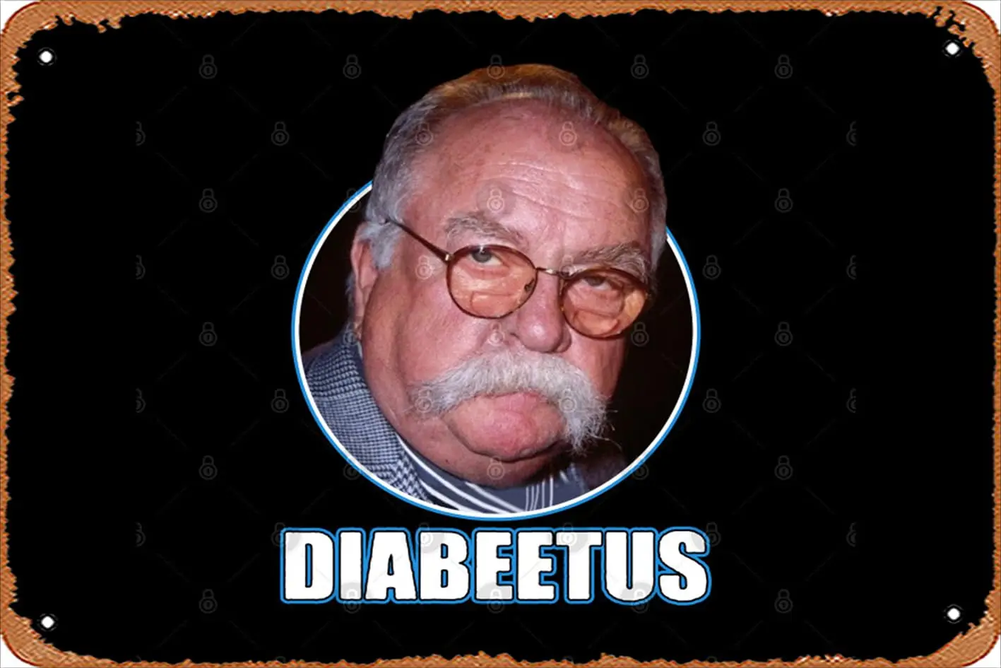 1PCS, Retro Tin Sign Diabeetus - Wilford Brimley Vintage Funny Novelty Metal Signs Man Cave Humorous Signs Movies Music Bar Ar