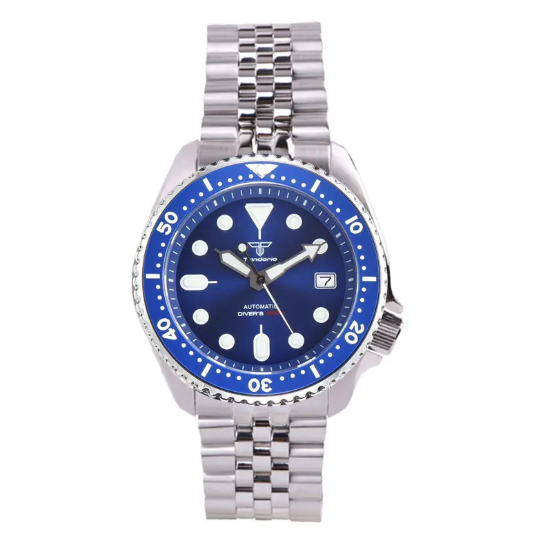 20ATM 41มม.Tandorio Jubilee สร้อยข้อมือสีฟ้าสีเขียวสีดำ Dial Super Luminous NH35A ดำน้ำอัตโนมัตินาฬิกาผู้ชาย