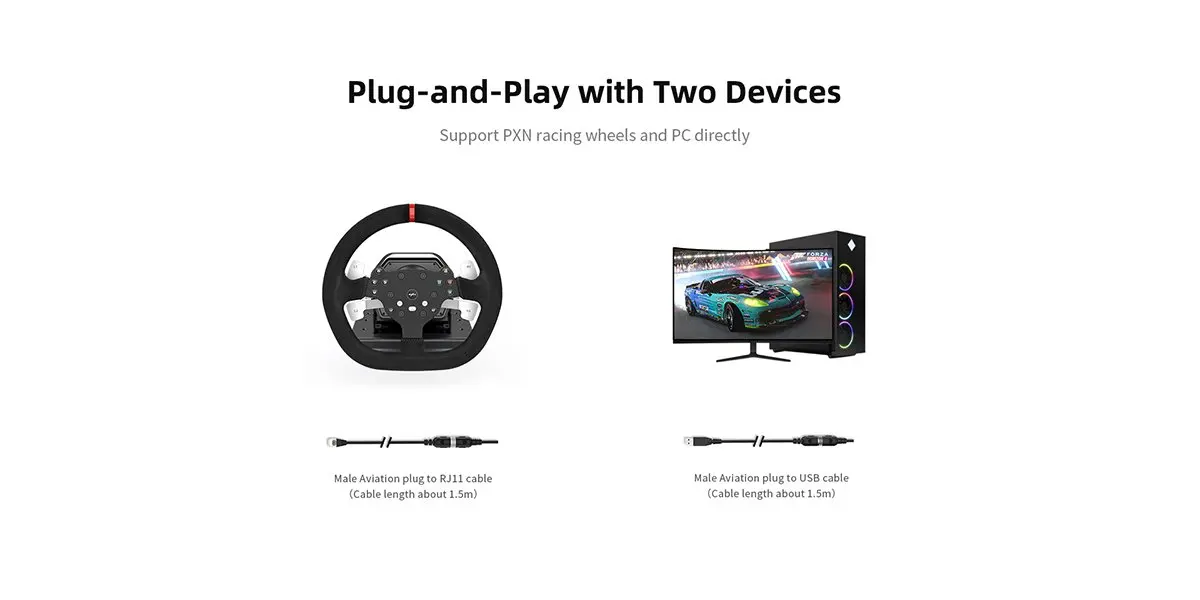 PXN Gaming Steering Wheel 6+1 Gear Shifter A7 for V10,V9,V900,V3,V12 Racing Simulator Steering Wheel For PC Windows 7/8/10/11