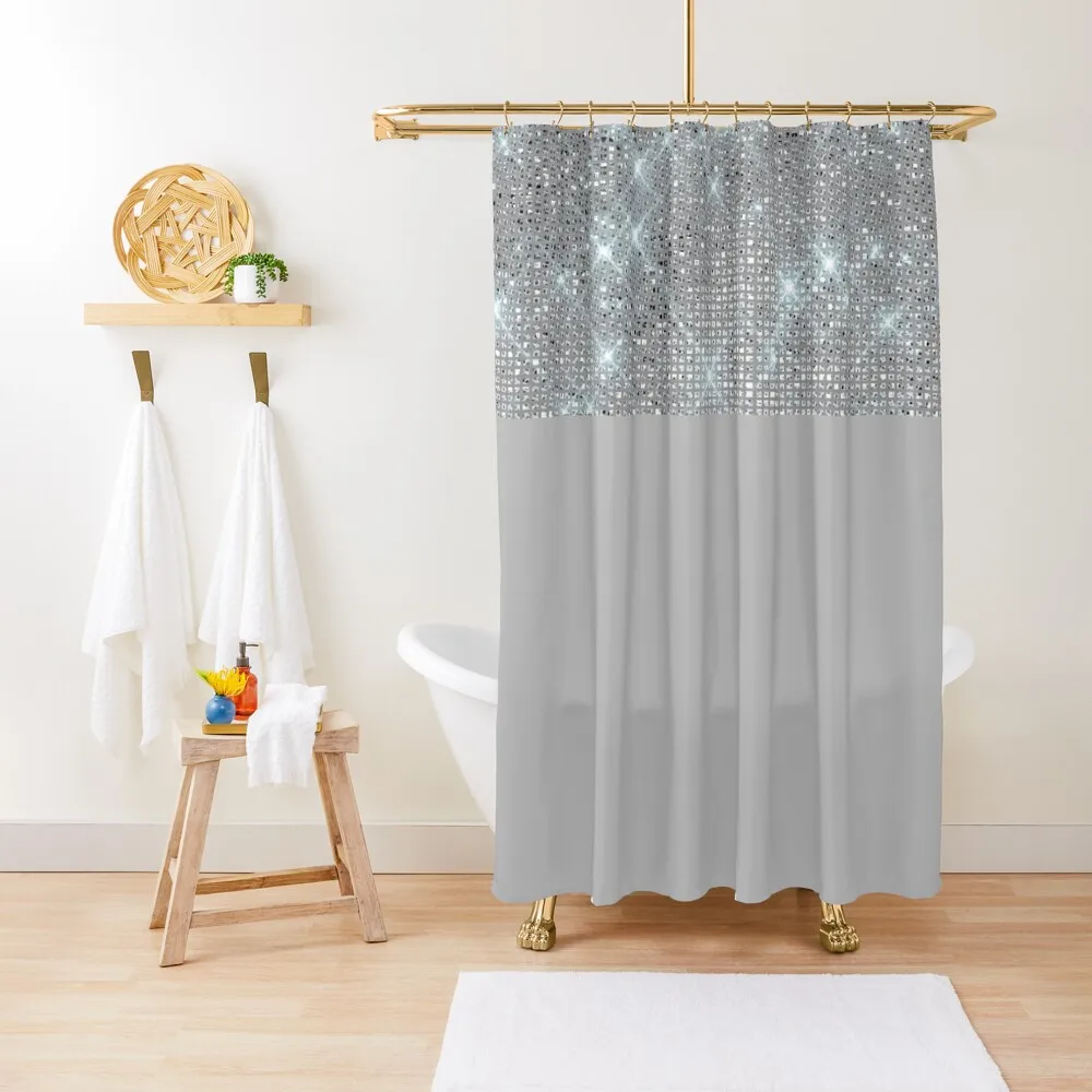 

Серебряная блестящая занавеска для душа, аксессуары для ванной комнаты, аксессуары для туалета, занавеска для ванной комнаты