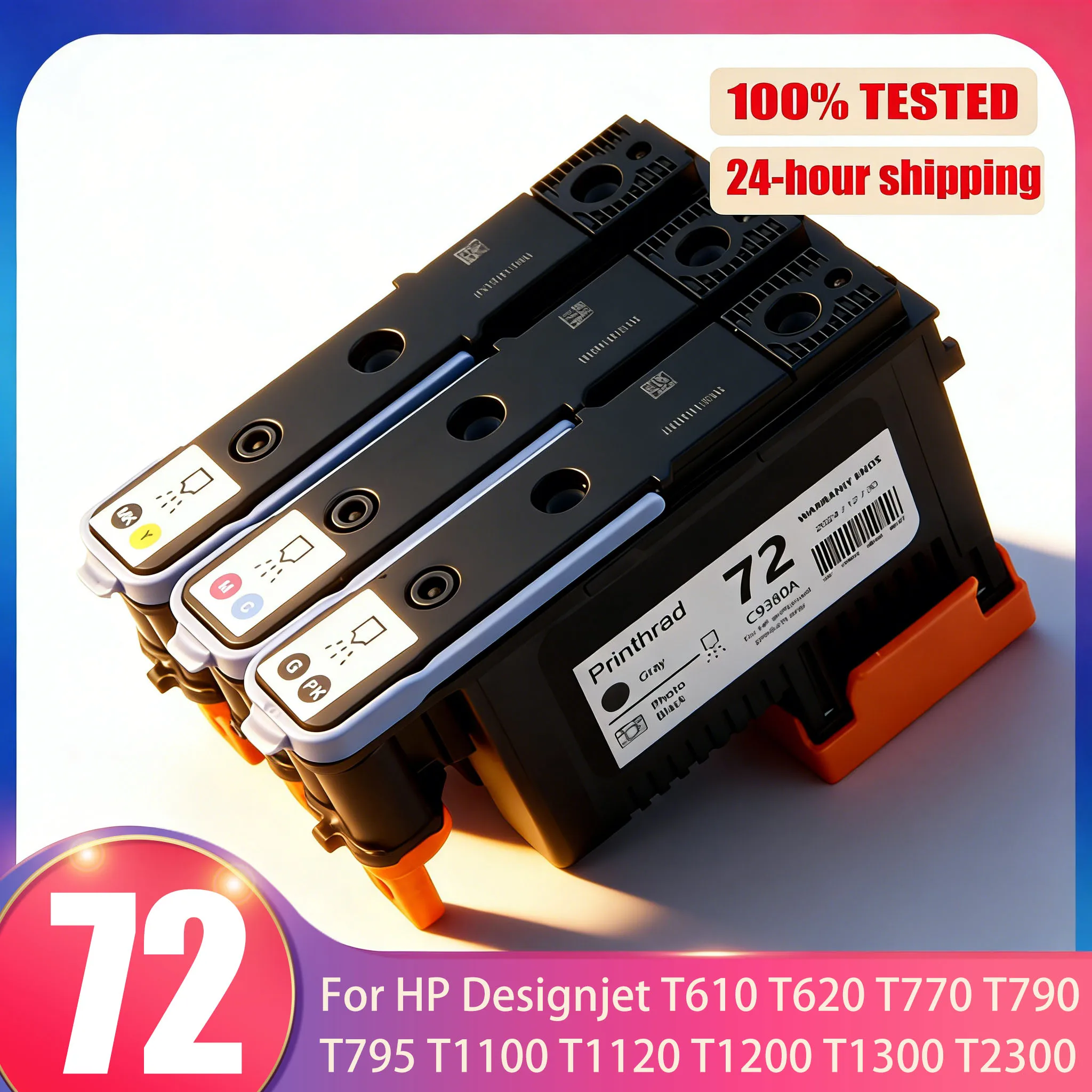 Cabezal de impresión 72 para HP 72, compatible con hp72 C9380A C9383A C9384A, para impresoras HP T770 T790 T1120 T1200 T1300 T620 T610 T1100 T2300