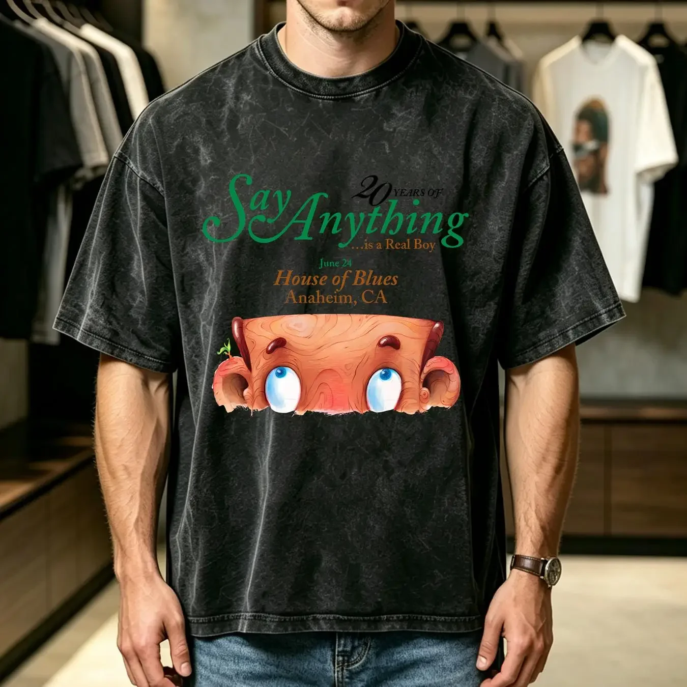 washed T Shirt 20 years of Say Anything Is A Real Boy Full Size S 5XL long or short sleeves vintage Washed fashion