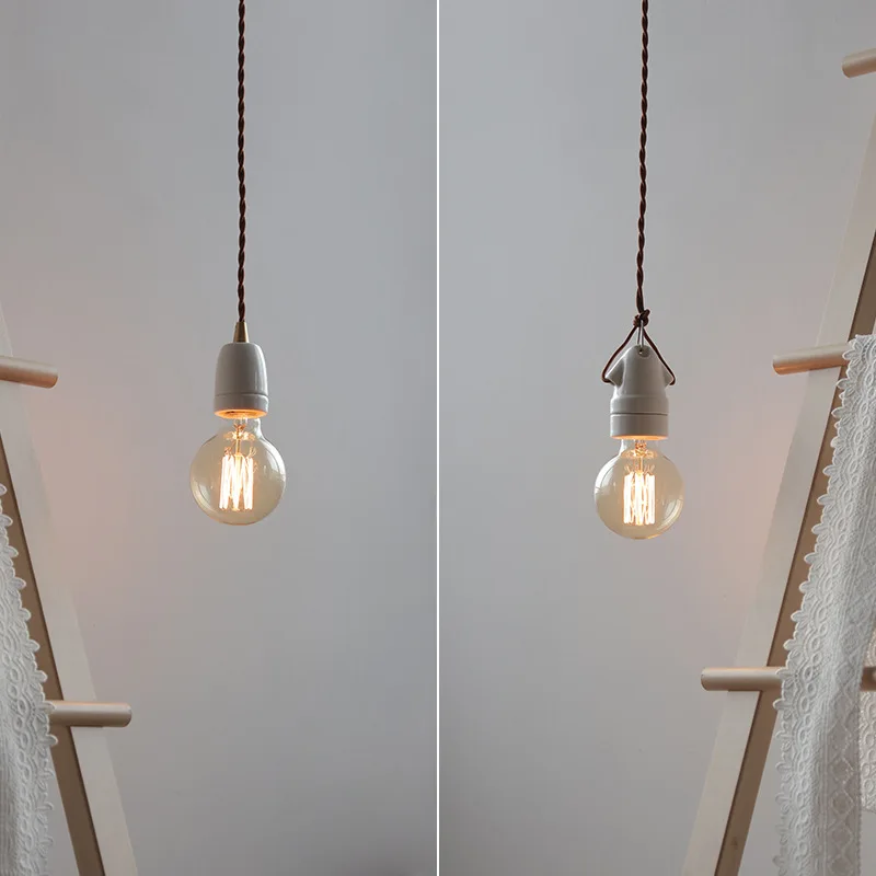 Japanese Vintage Ceramic Pendant Light for Bedroom Bedside, Art Single-Head Mini Hanging Lamp for Dining, Creative Decor