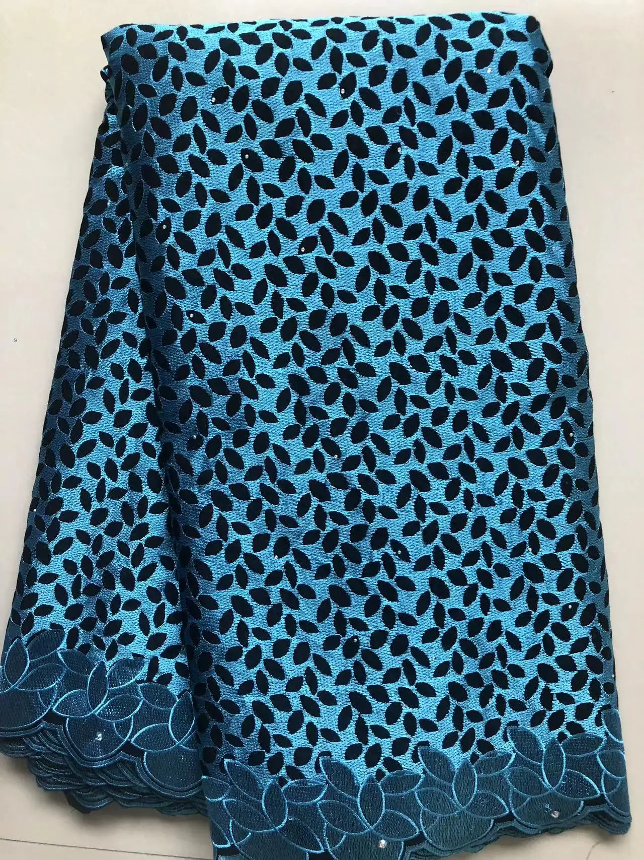 

African Stones Cotton Lace Fabric 2025 Newest Swiss Voile Lace Nigerian Embroidery Lace For Women Wedding Dresses