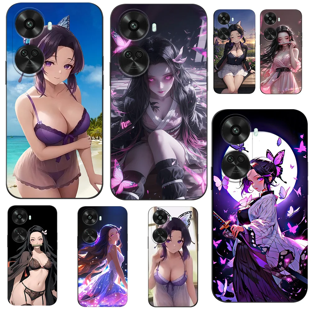 For Huawei Nova 11 SE 11i Back Cover Phone Cases Soft Silicone TPU black tpu Demon Slayer NezukoBikini