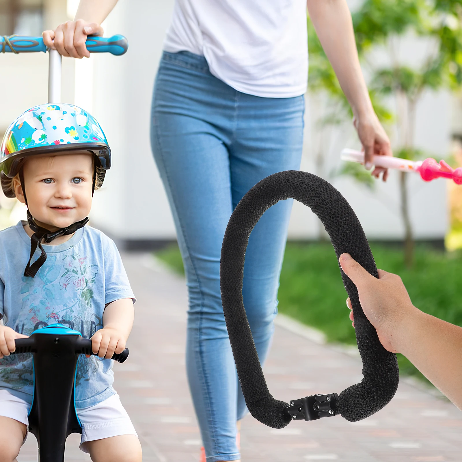 

Scooter Fence Baby Armrest Adjustable Handle for Toddler Stroller Durable Universal Foldable Storage Solution