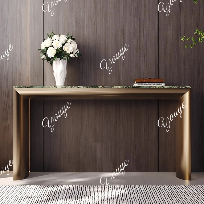 

Italian light luxury natural luxury stone entrance table household high-end atmospheric corridor strip living room entrance rock