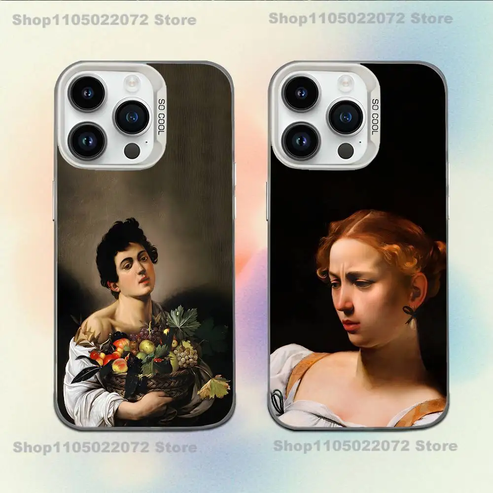 

C-Caravaggio Painting Phone Case For iPhone 16,15,14,13,12,11,Mini,Pro,E,MAX White Candy Matte Shockproof Cover
